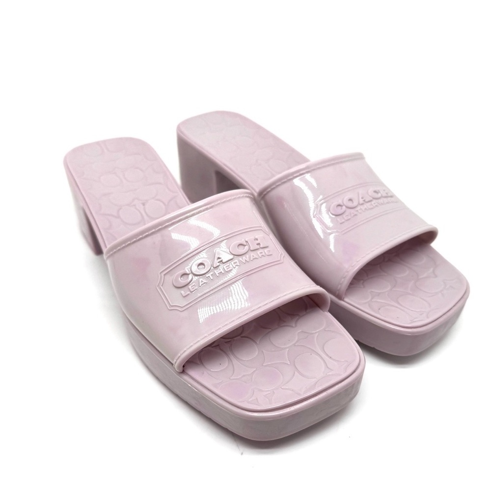 Coach Scarlett Block Heel Signature Jelly Sandals Violet Size 9